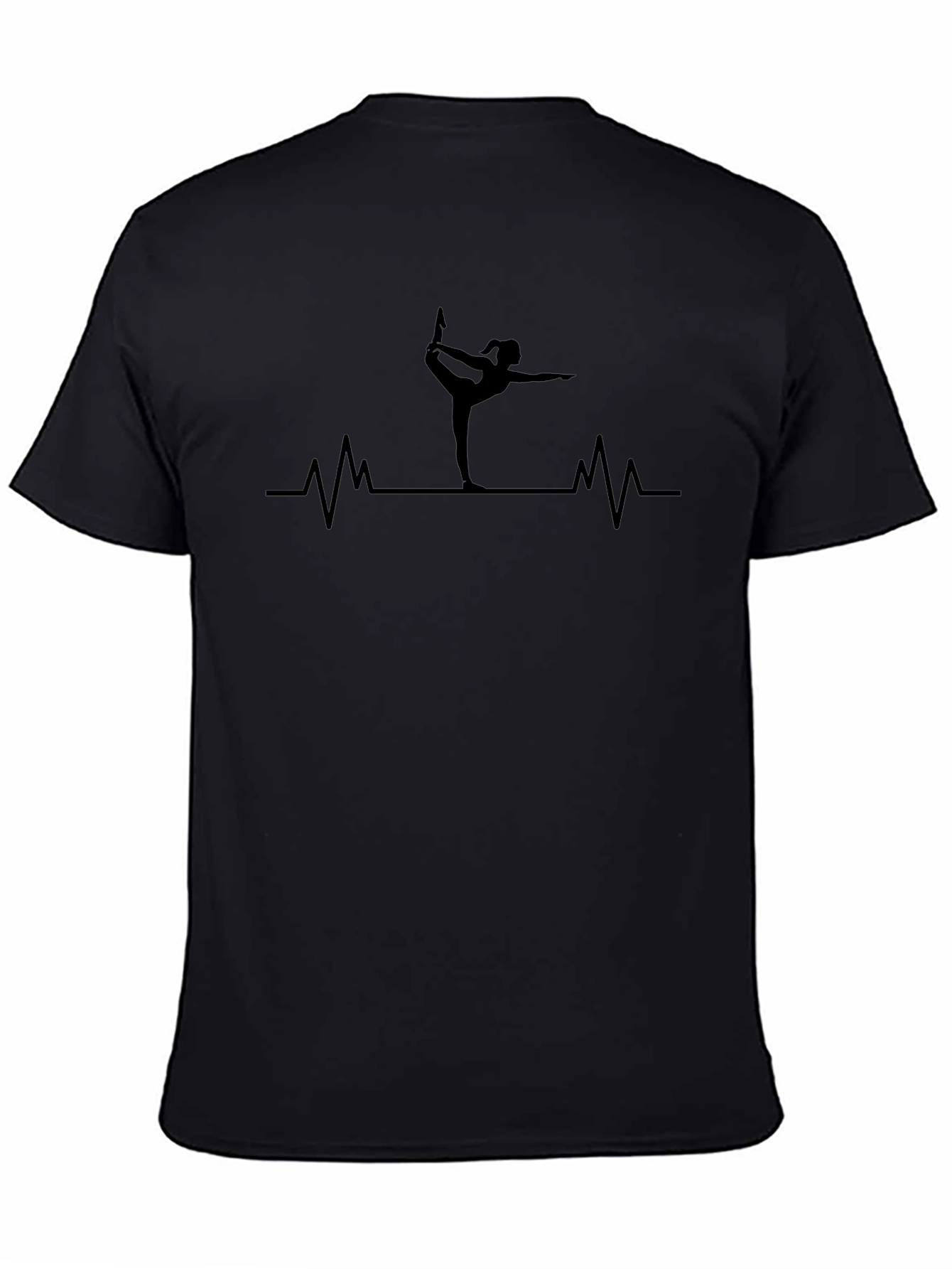 Yoga Heartbeat Black T-Shirt