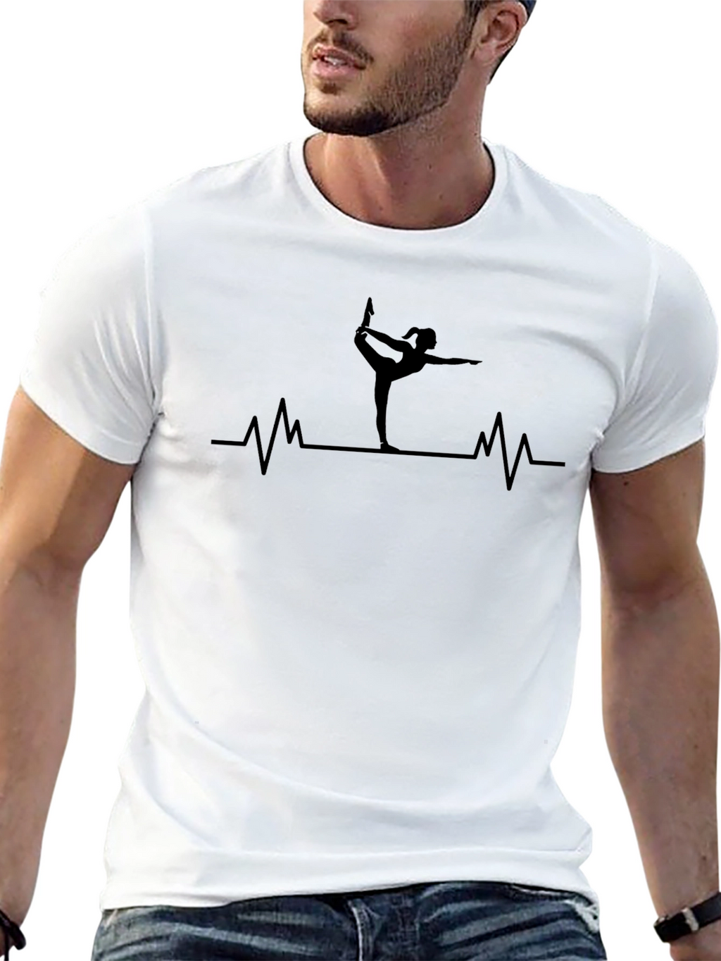 Yoga Heartbeat Black T-Shirt