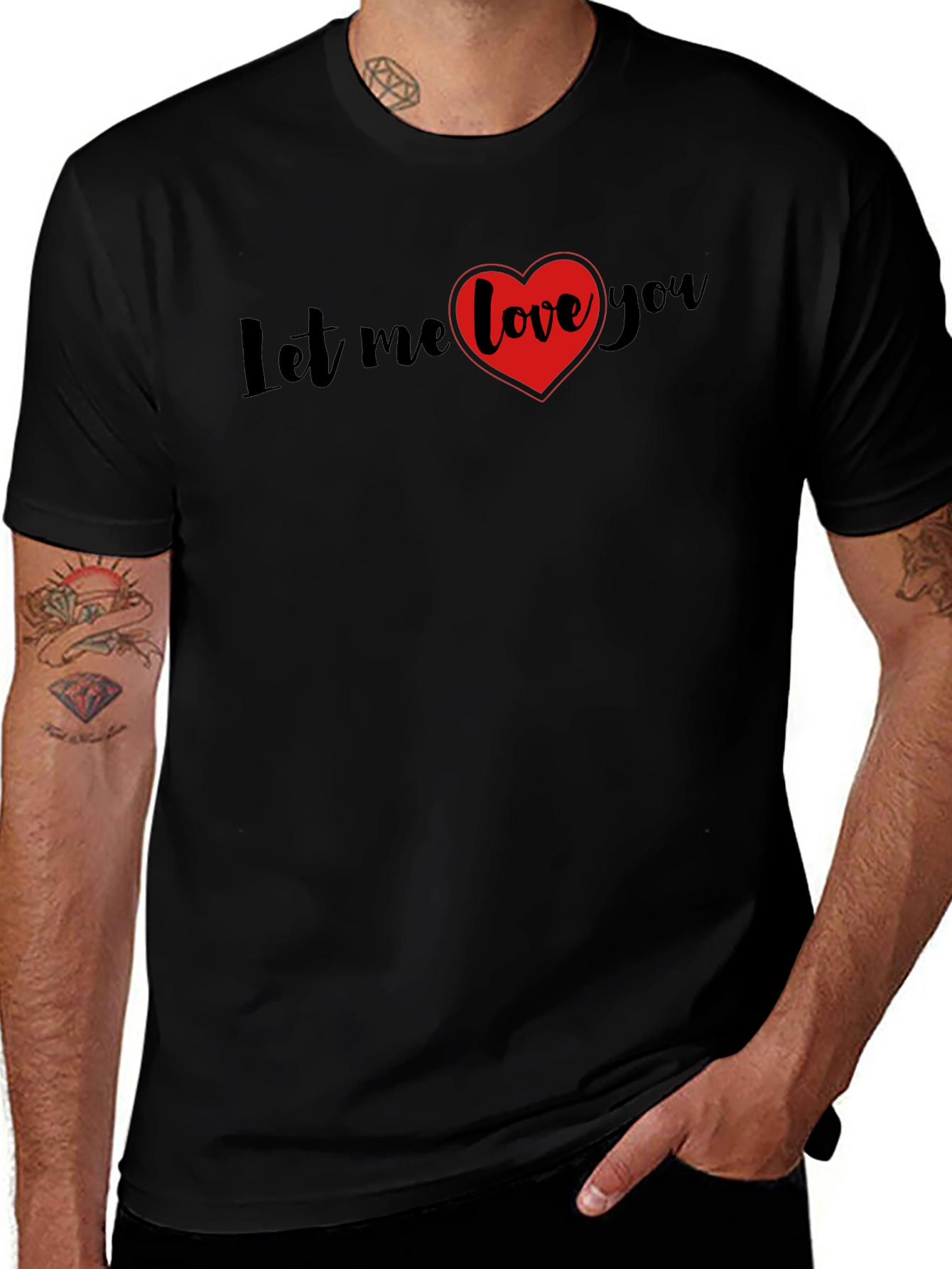 Let Me Love You Black Graphic Tee