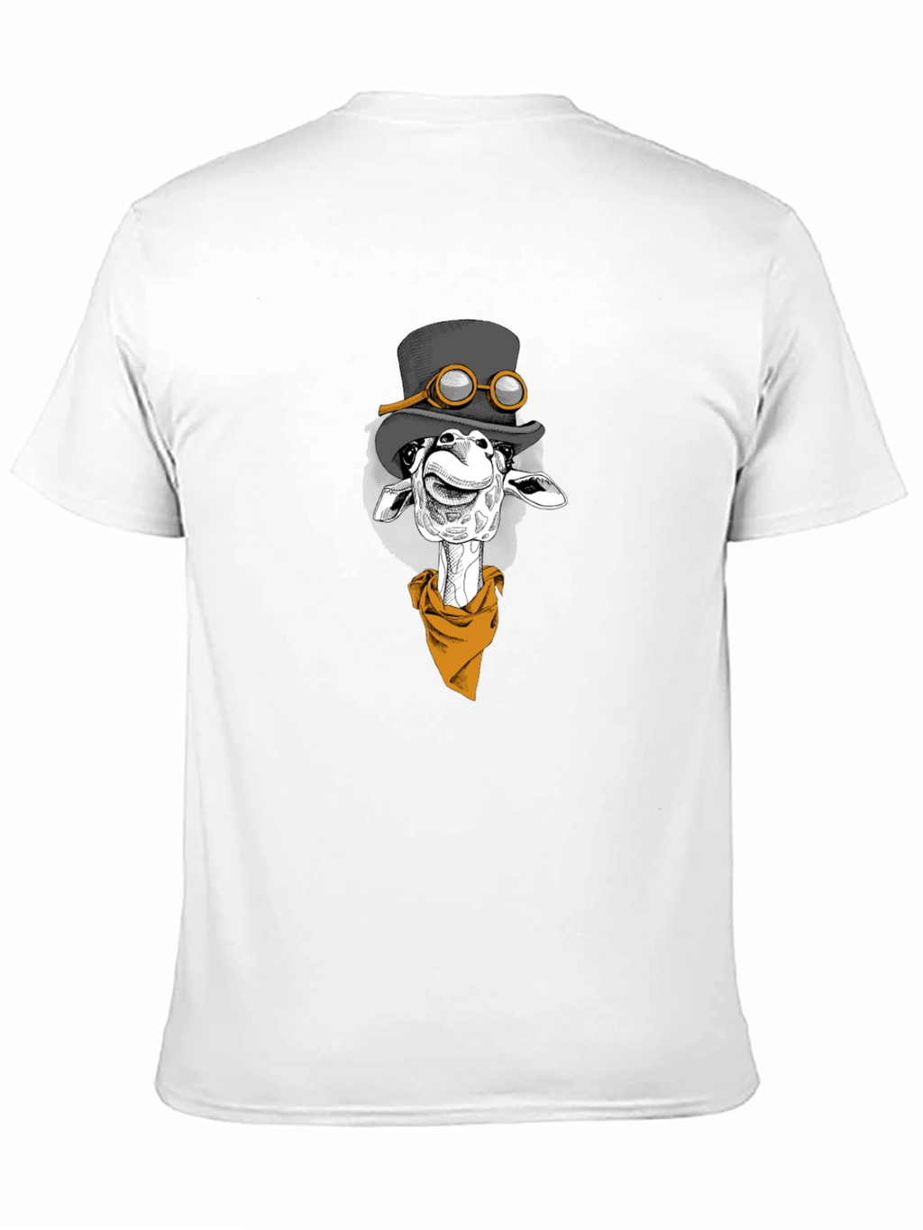 Giraffe Steampunk Graphic Tee - Black Cotton T-Shirt