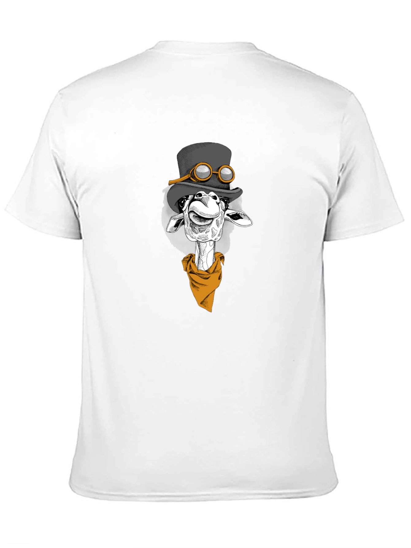 Giraffe Steampunk Graphic Tee - Black Cotton T-Shirt