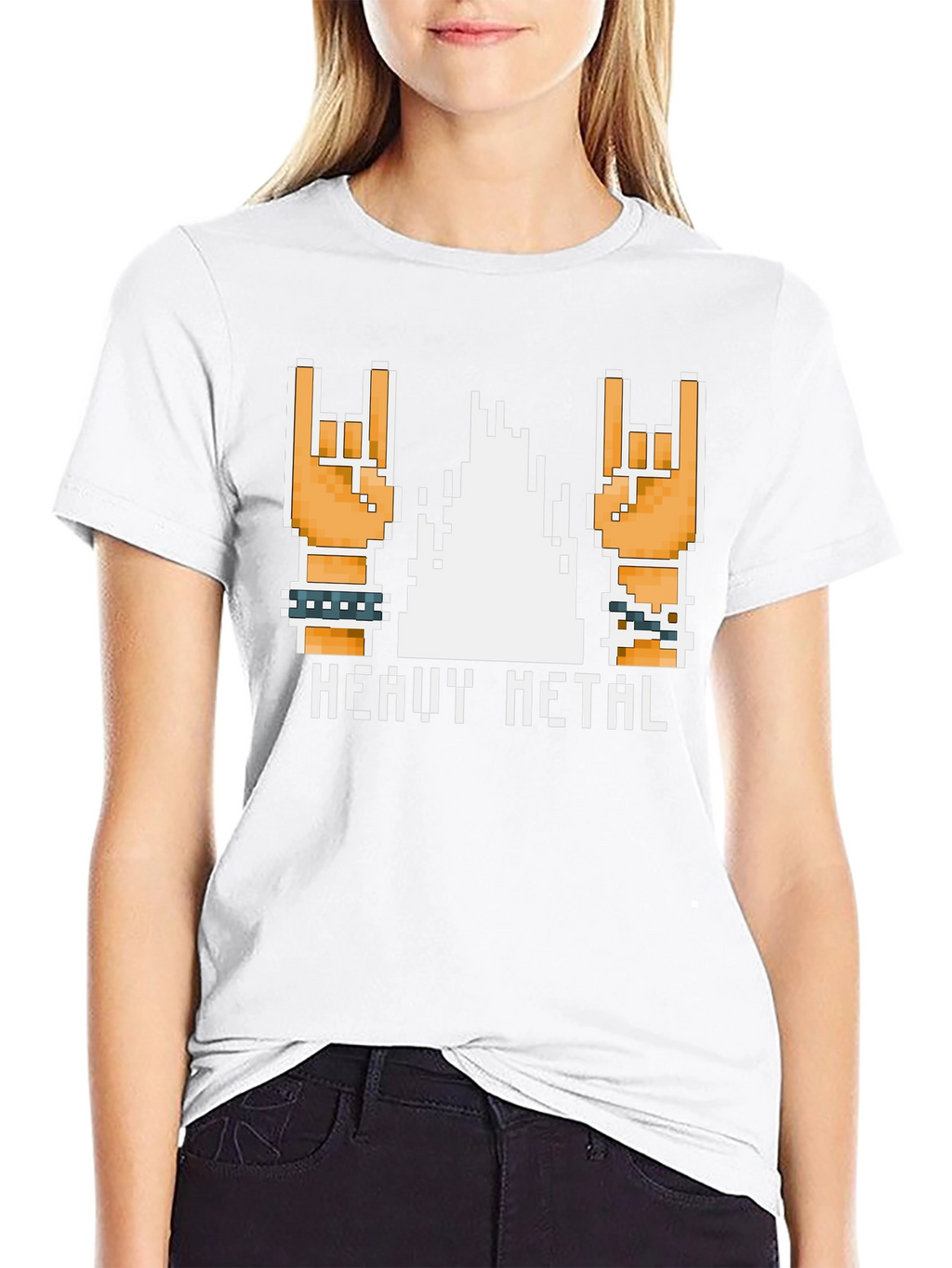 Heavy Metal Pixel Art T-Shirt - Rock On!