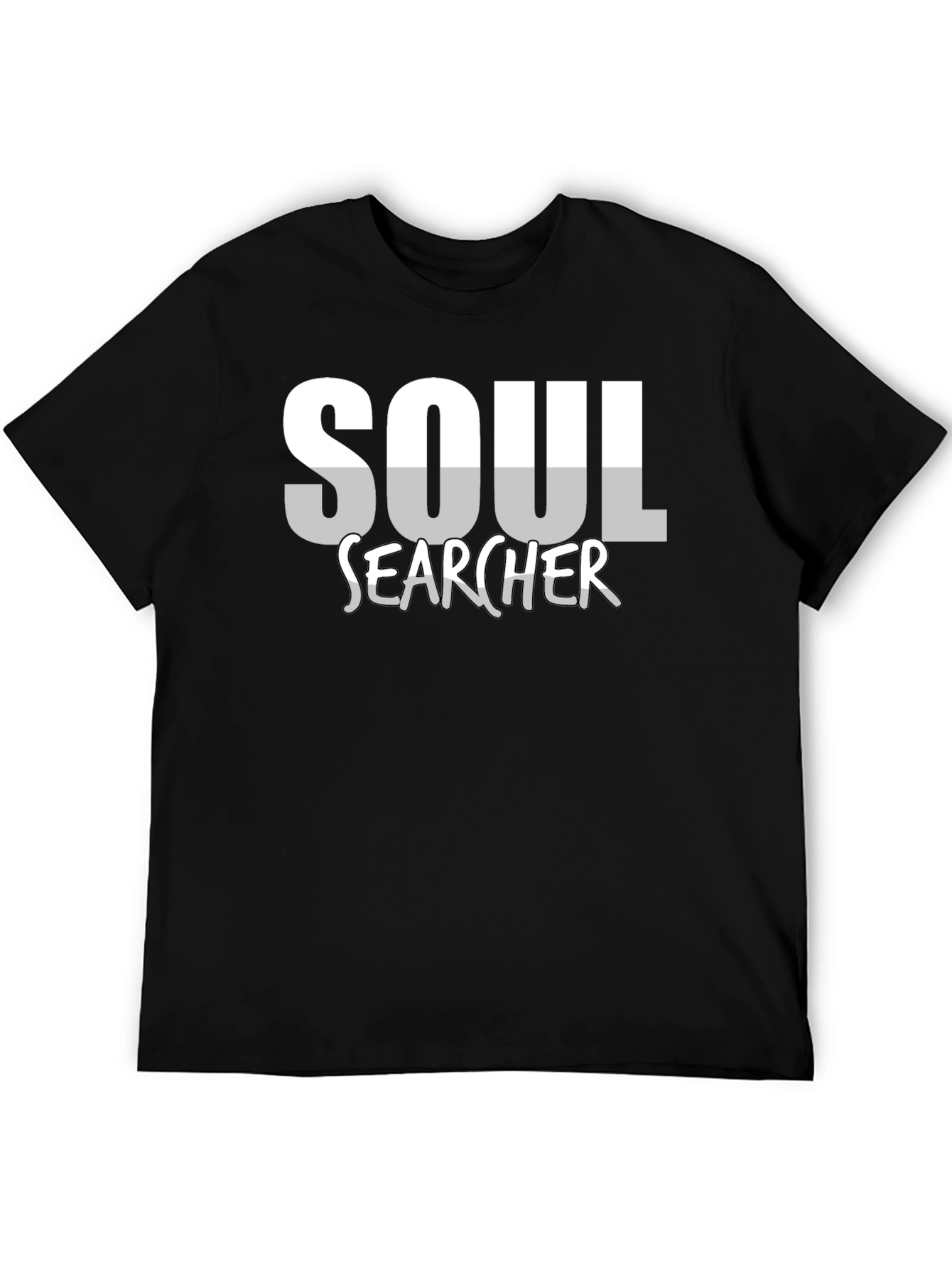 Soul Searcher Graphic Tee - Black Cotton Casual Shirt