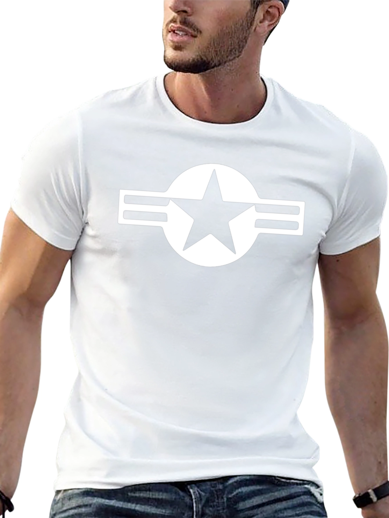 Mens Black T-Shirt with Air Force Logo