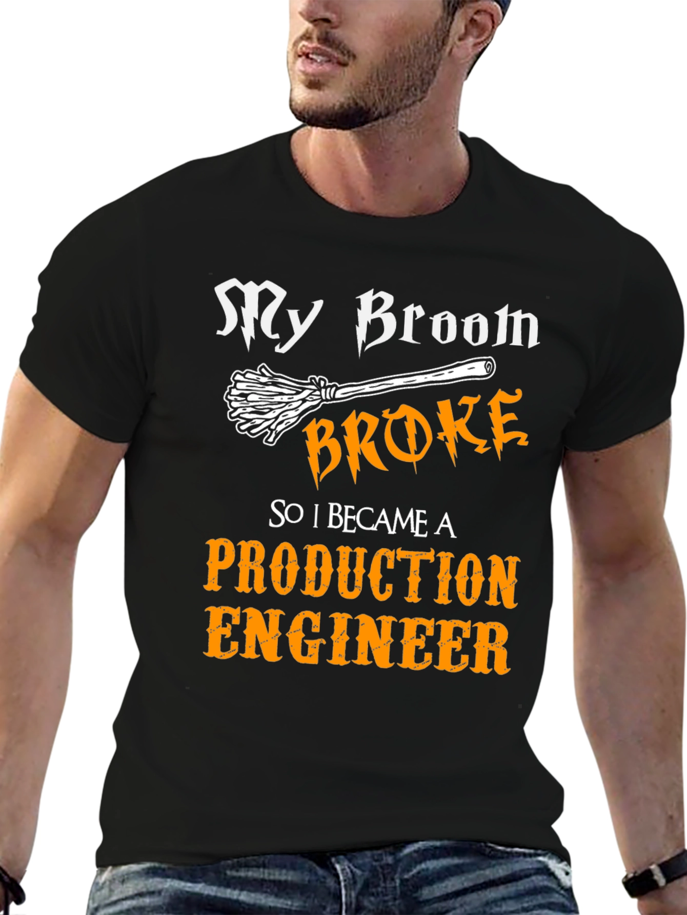 Production Engineer Broom T-Shirt