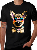 Cool Dog T-Shirt: German Shepherd Puppy in Shades