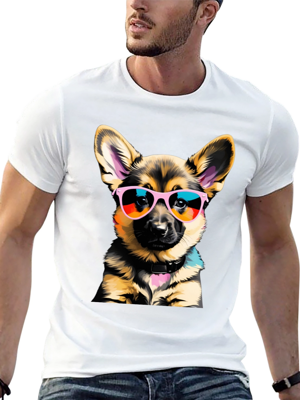 Cool Dog T-Shirt: German Shepherd Puppy in Shades