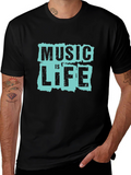 Music is Life Graphic Tee - Black
