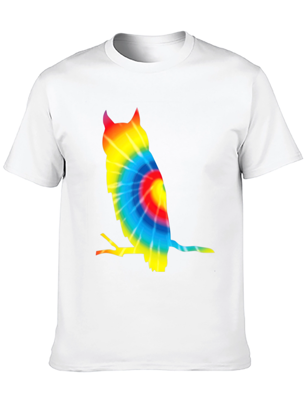 Tie Dye Owl Graphic Tee - Unique Mens T-Shirt