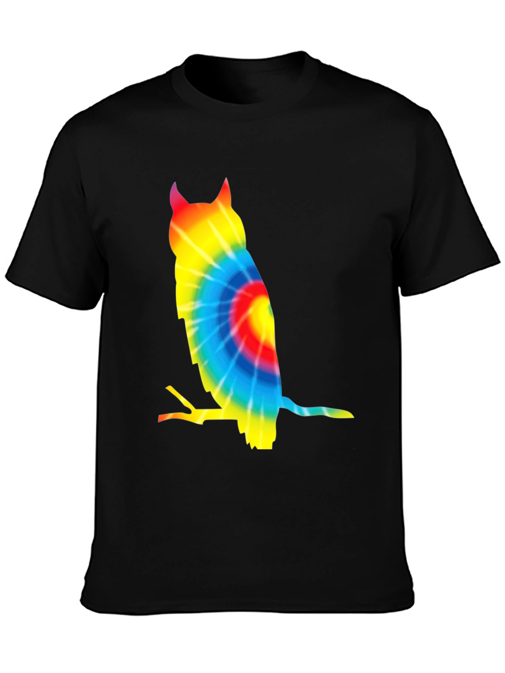 Tie Dye Owl Graphic Tee - Unique Mens T-Shirt