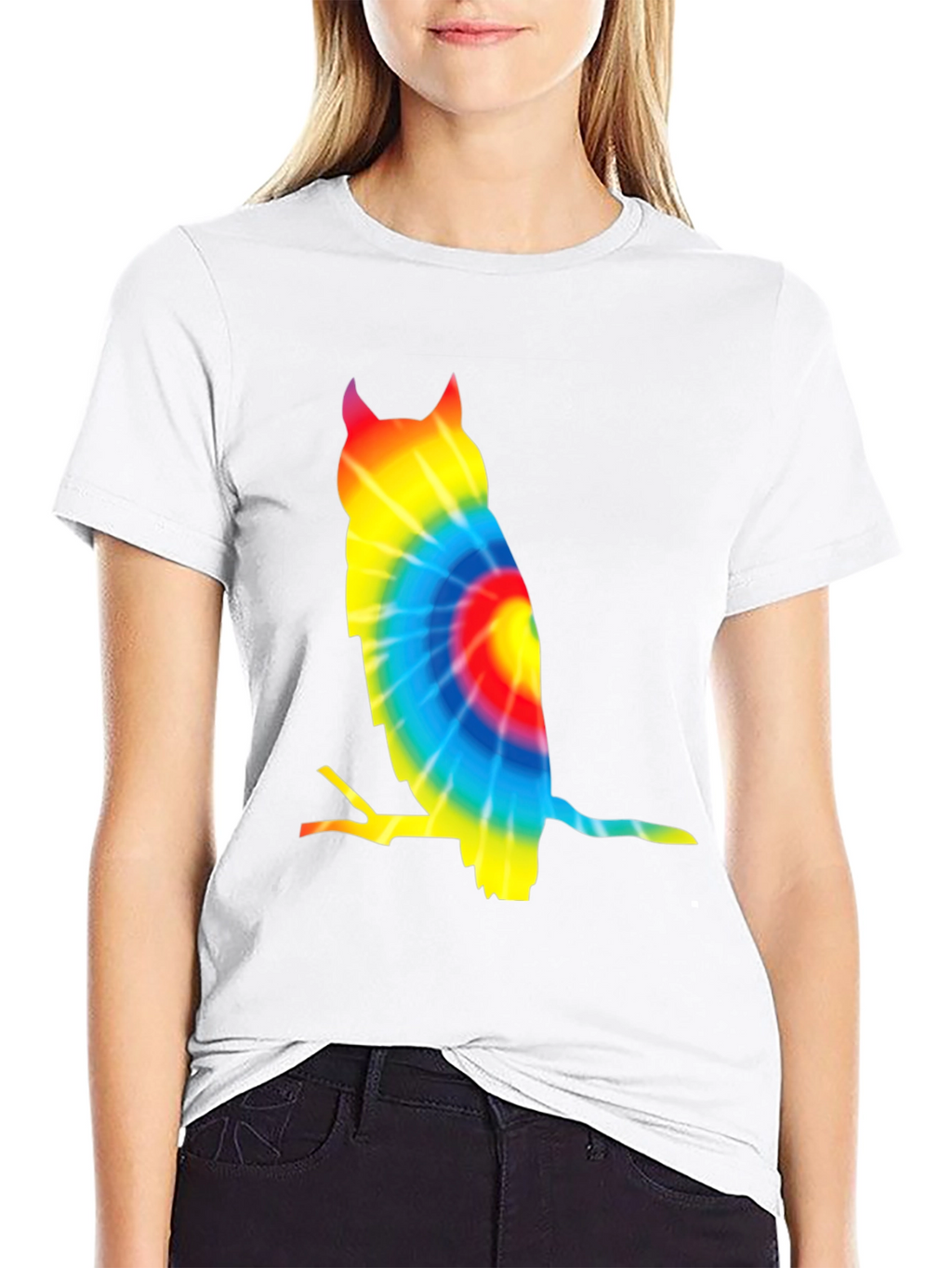Tie Dye Owl Graphic Tee - Unique Mens T-Shirt