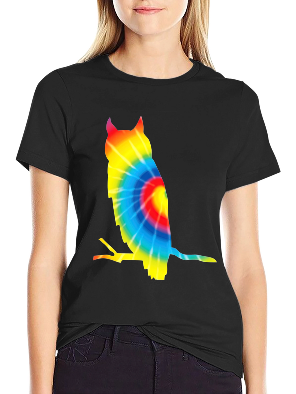 Tie Dye Owl Graphic Tee - Unique Mens T-Shirt