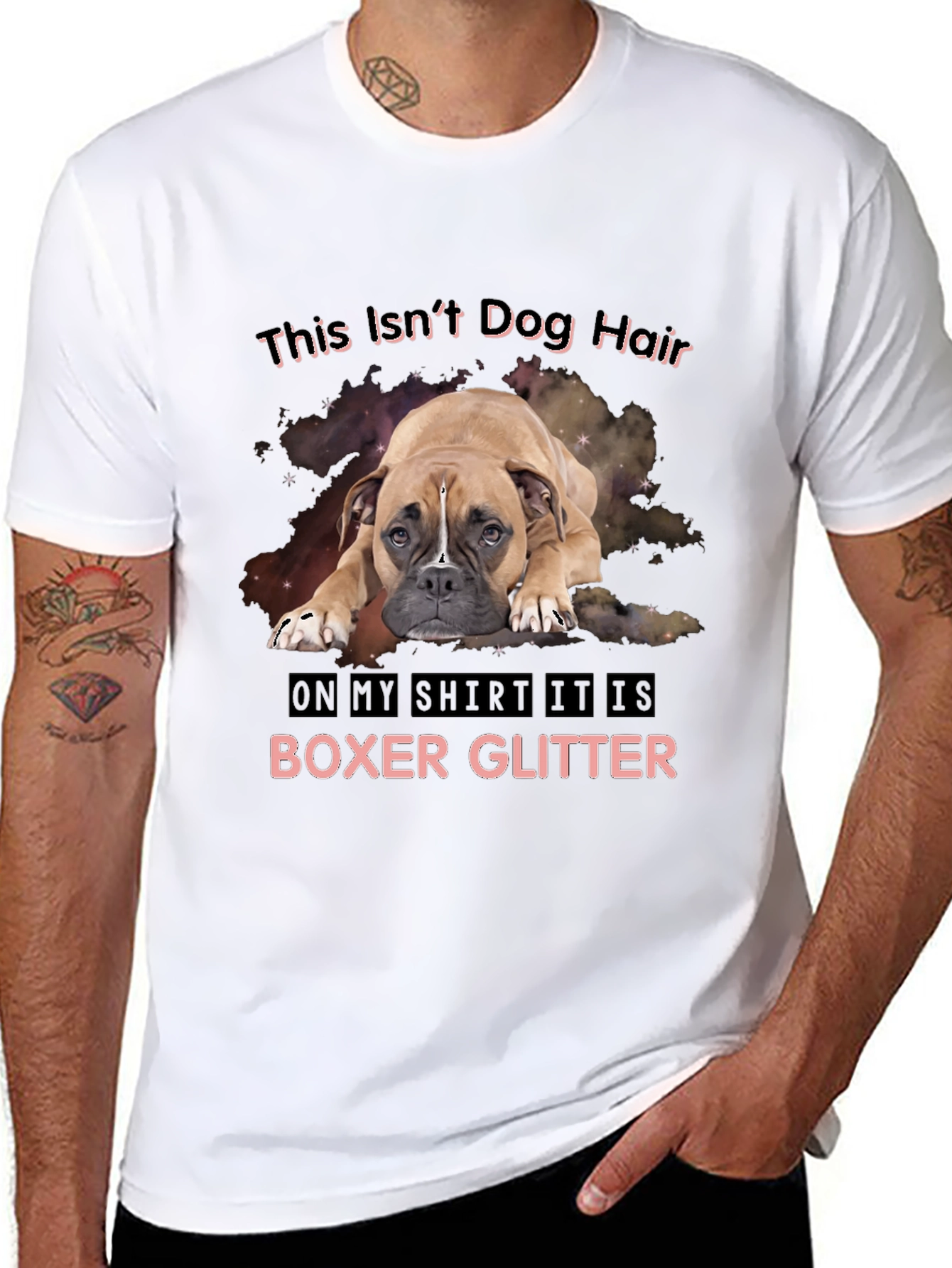 Boxer Glitter T-Shirt - Dog Lover Tee