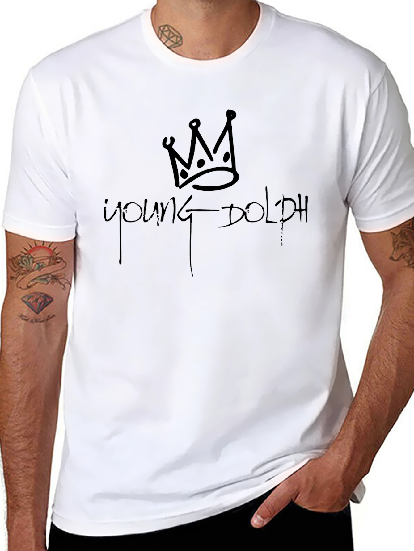 Young Dolph Crown Black T-Shirt
