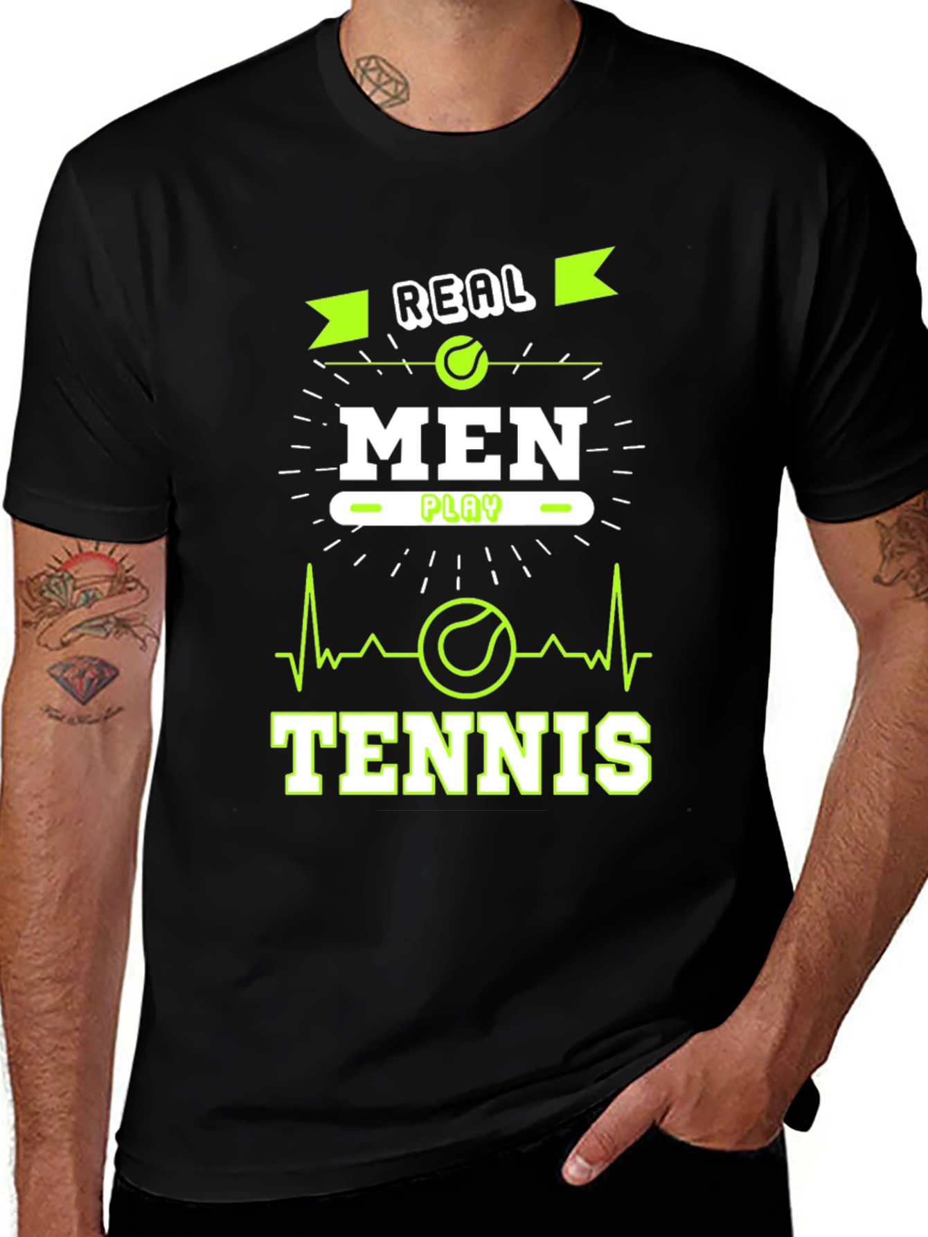 Real Men Play Tennis Graphic T-Shirt