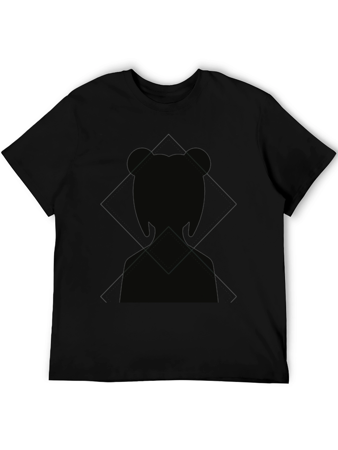 Minimalist Silhouette Graphic Tee - Black Cotton Blend