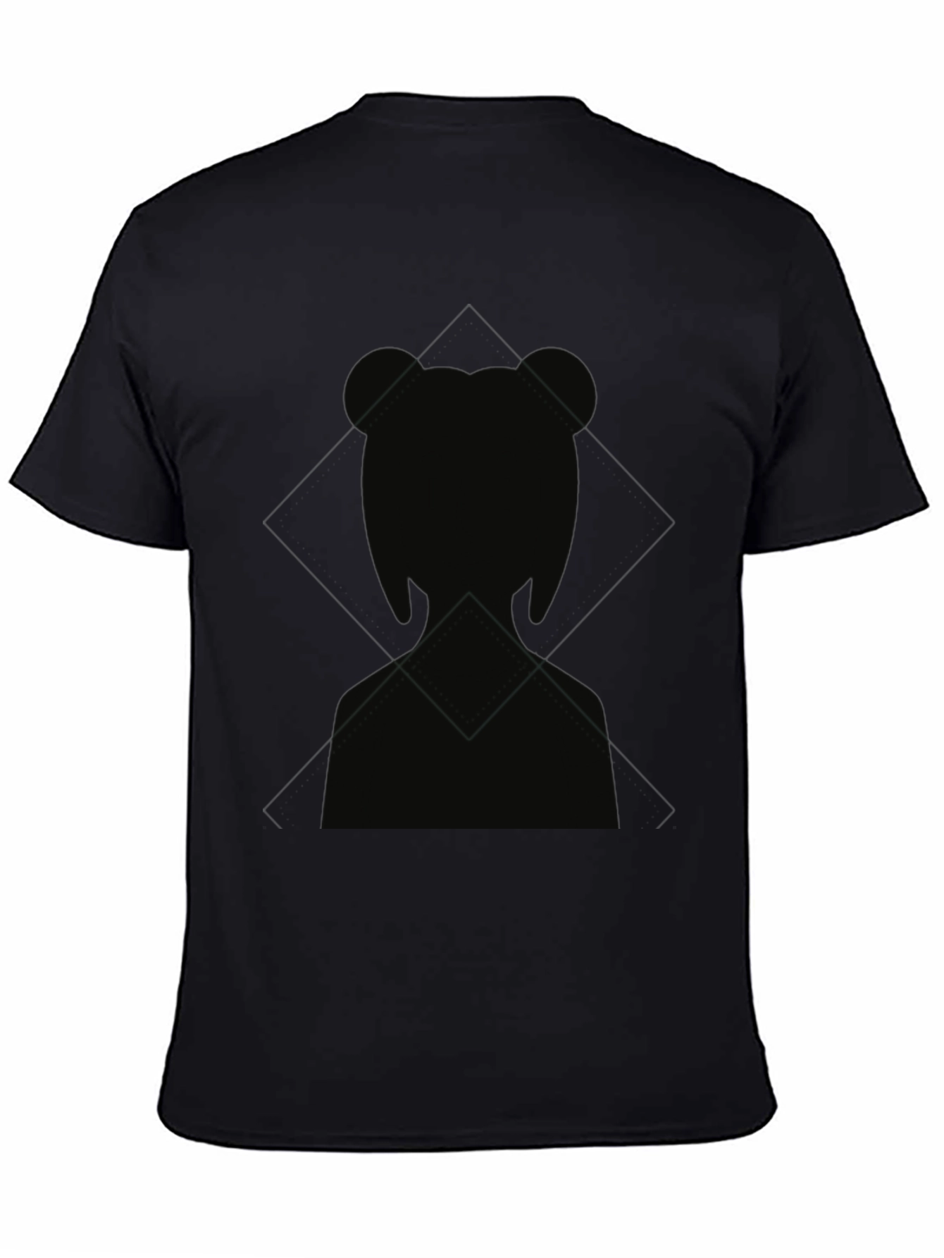 Minimalist Silhouette Graphic Tee - Black Cotton Blend