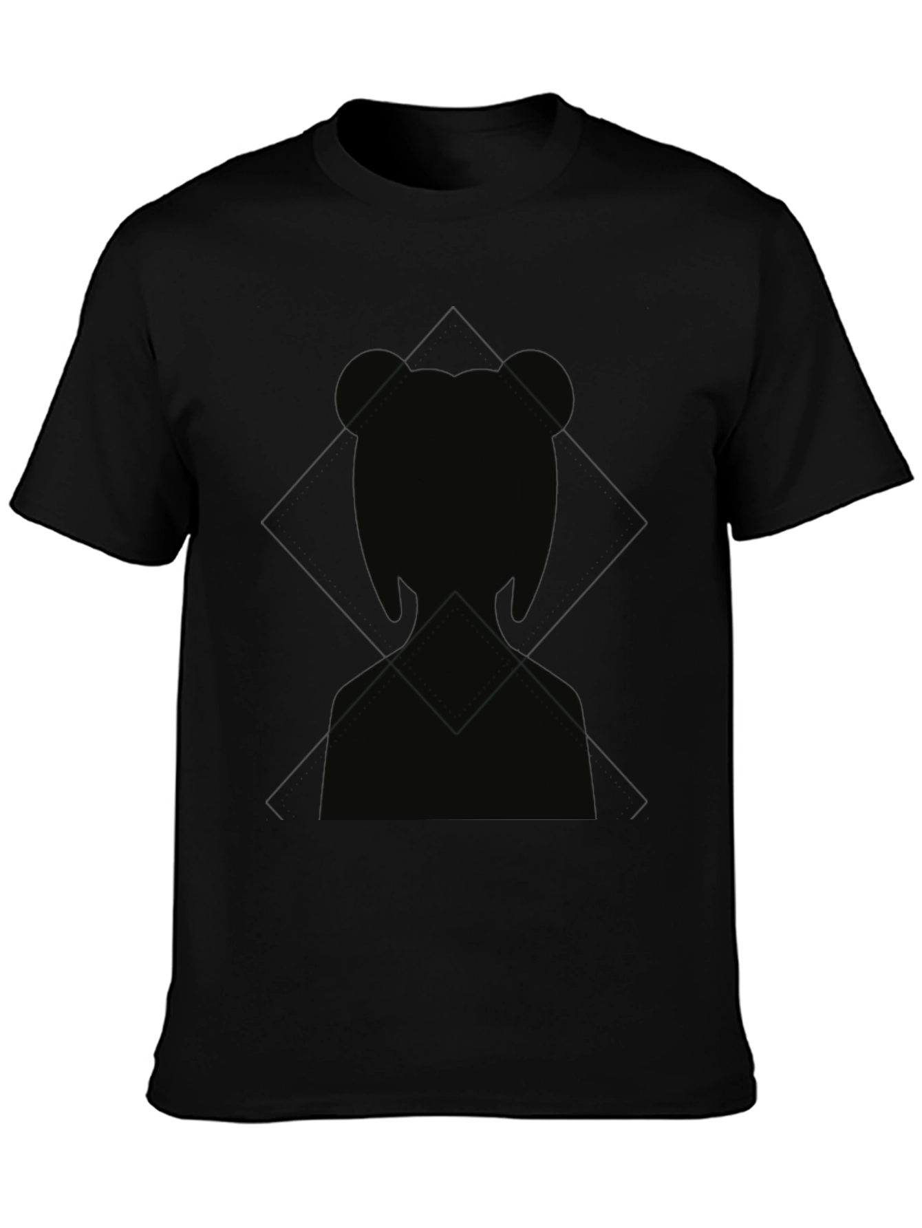 Minimalist Silhouette Graphic Tee - Black Cotton Blend
