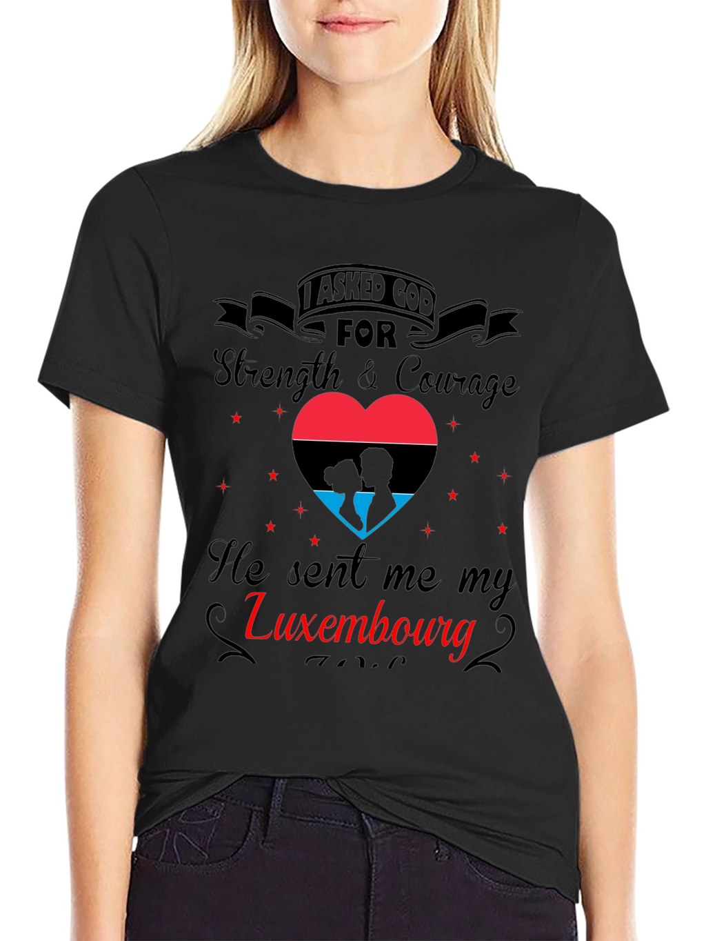 Luxembourg Love T-Shirt - Strength & Courage Design