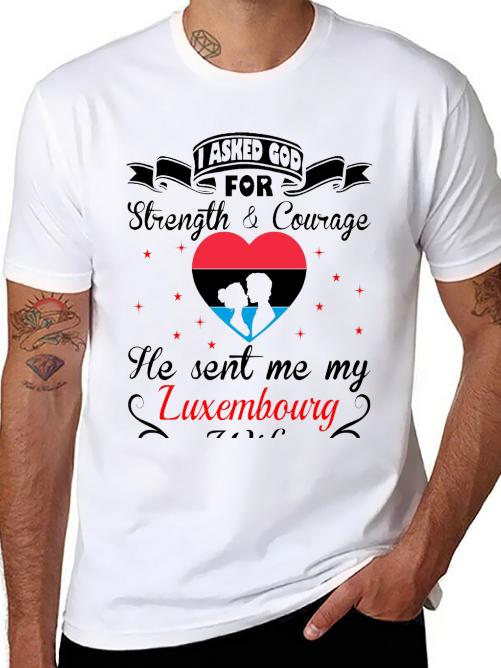 Luxembourg Love T-Shirt - Strength & Courage Design