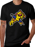 Pizza Pencil Graphic Black T-Shirt