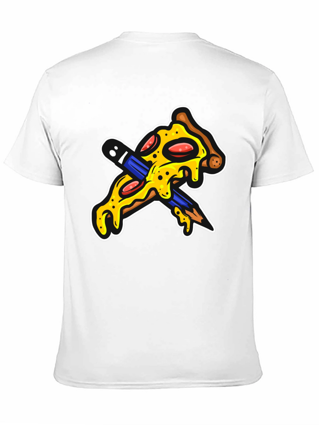 Pizza Pencil Graphic Black T-Shirt
