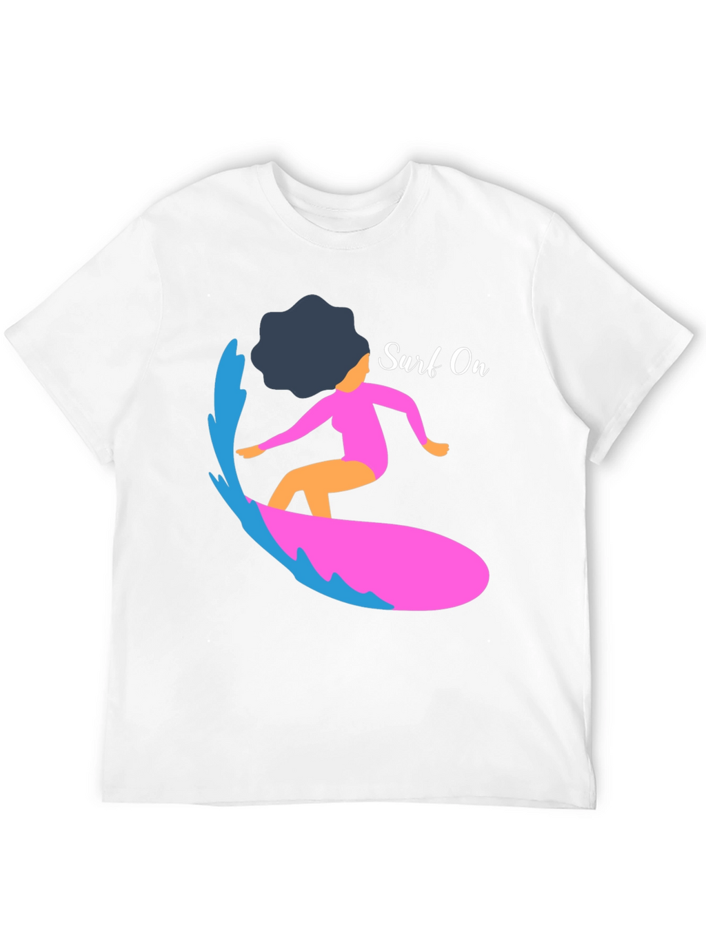 Surf On Graphic Tee - Mens Casual Black T-Shirt