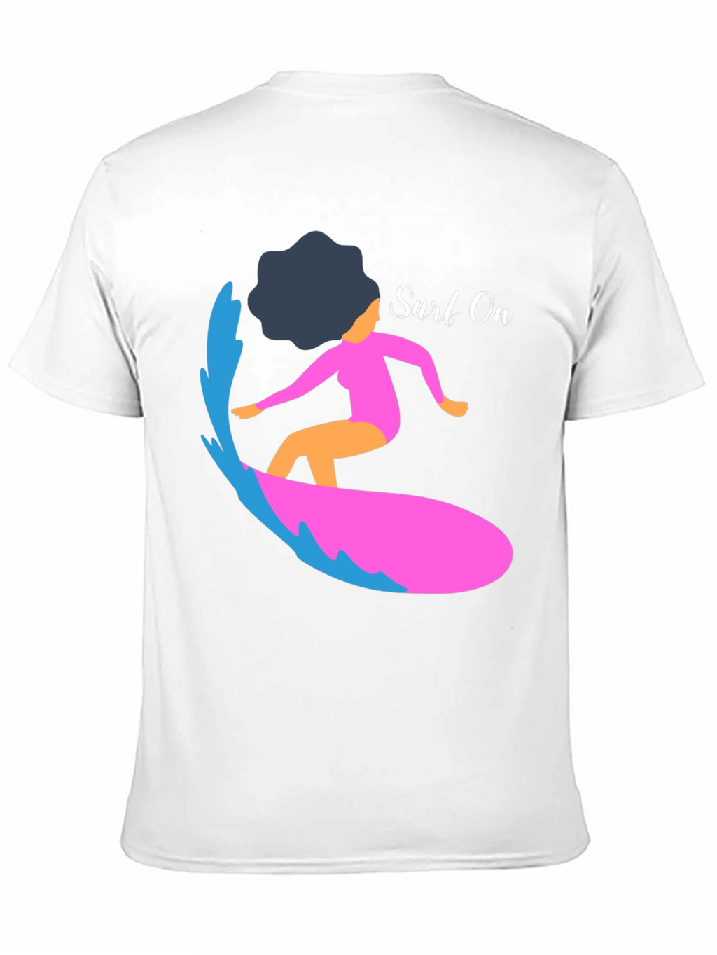 Surf On Graphic Tee - Mens Casual Black T-Shirt