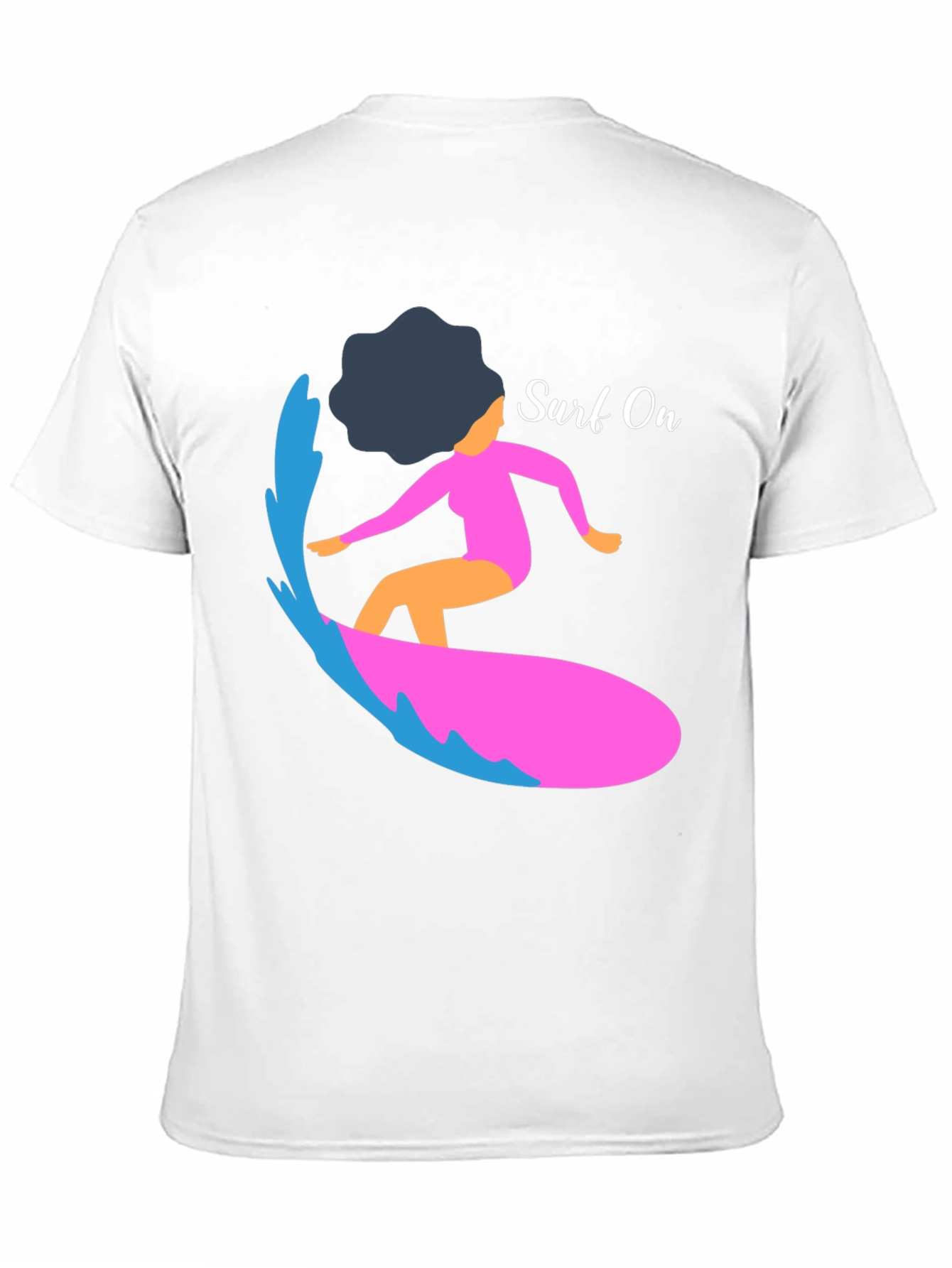 Surf On Graphic Tee - Mens Casual Black T-Shirt
