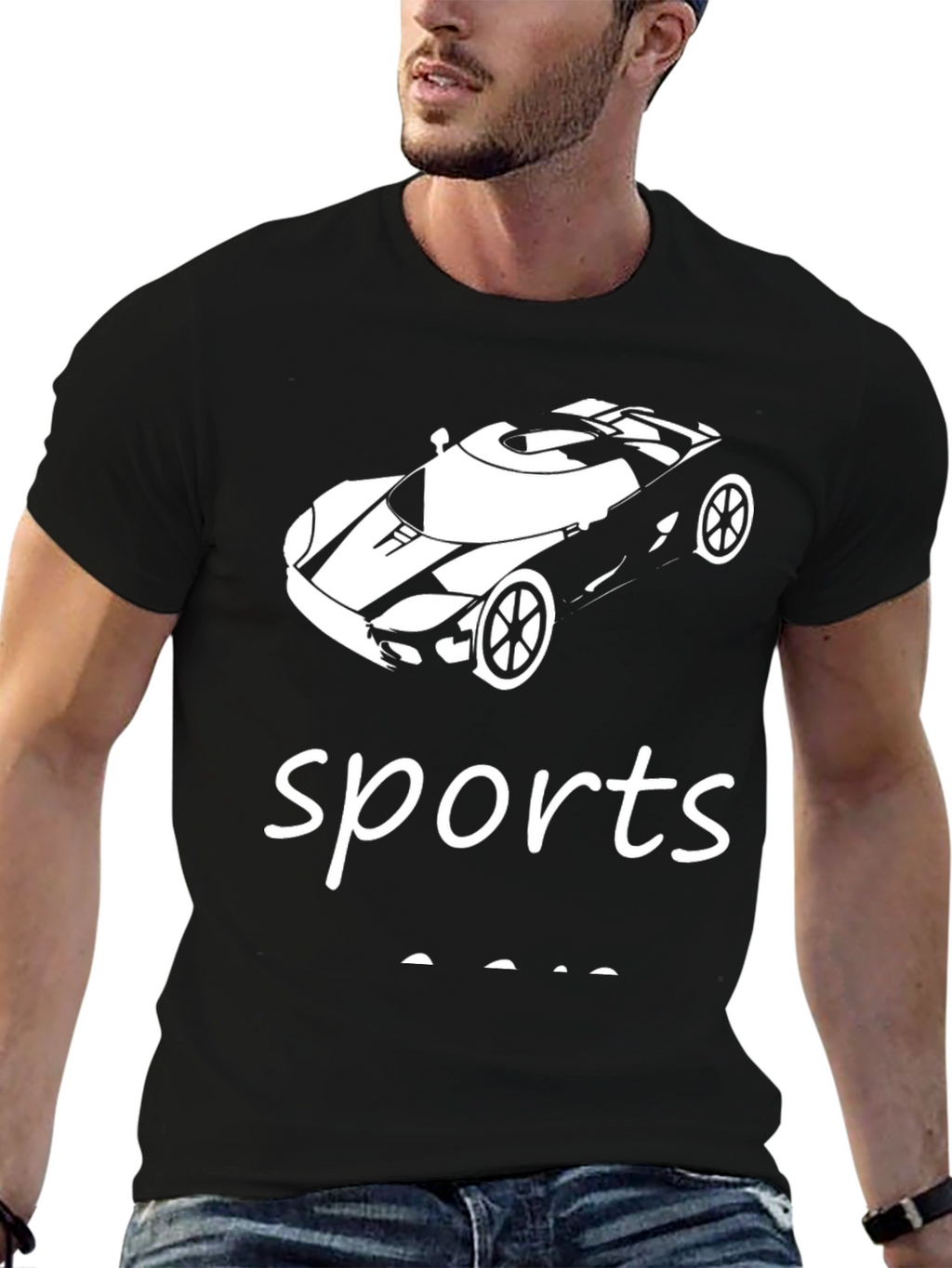 Sports Car T-Shirt - Black Graphic Tee