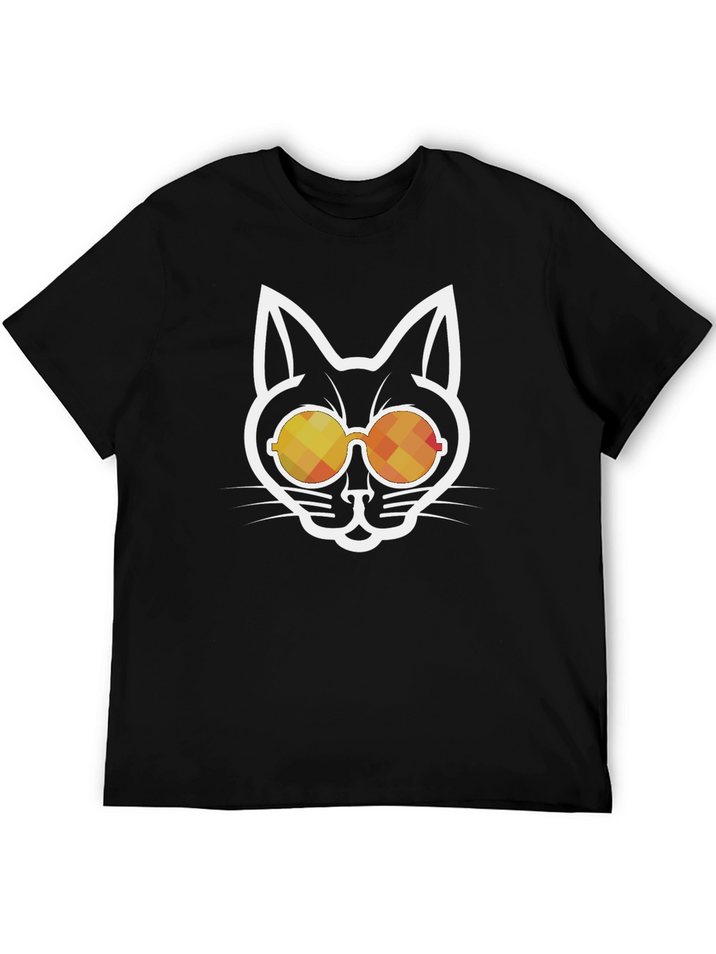 Cool Cat Sunglasses Graphic Tee - Black Cotton Blend