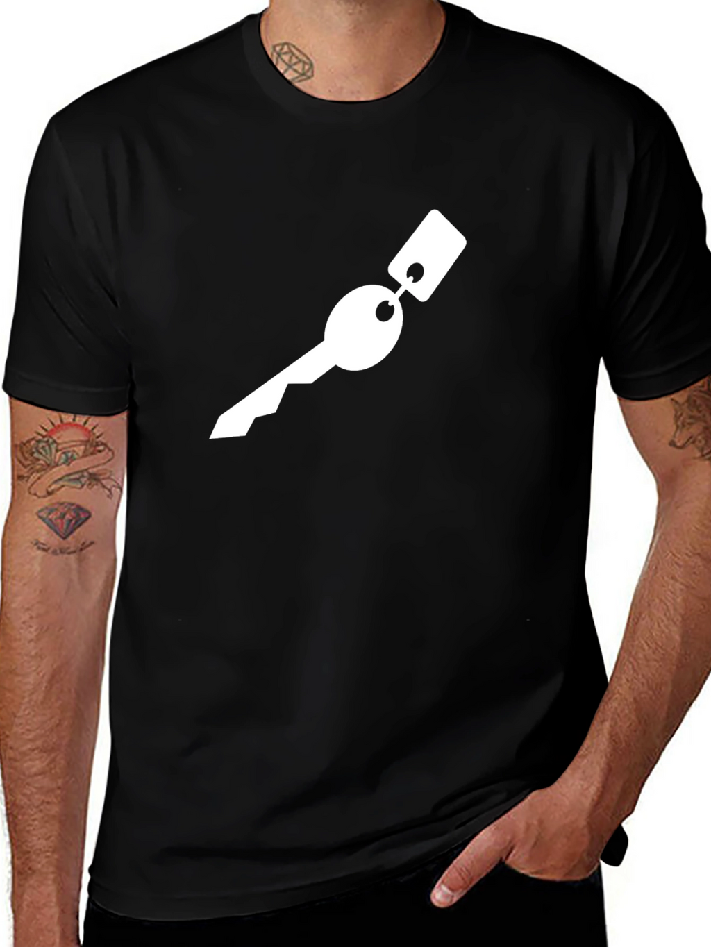 Key Graphic Tee - Black Cotton T-Shirt