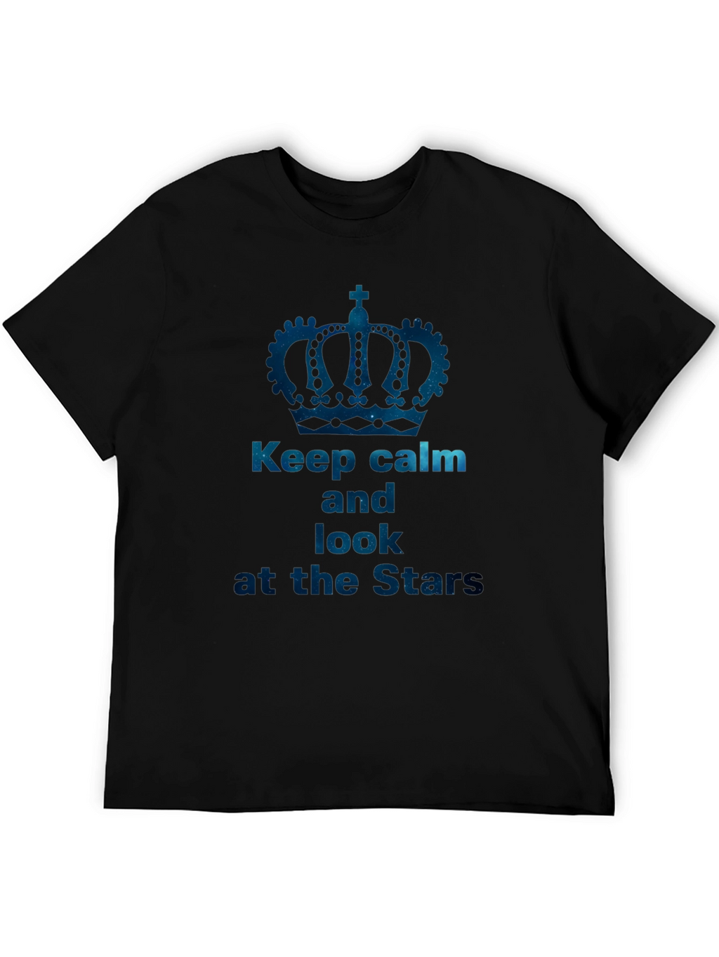 Keep Calm and Look at the Stars Black T-Shirt