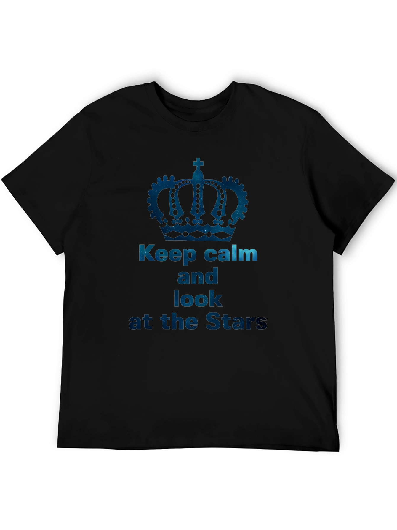 Keep Calm and Look at the Stars Black T-Shirt