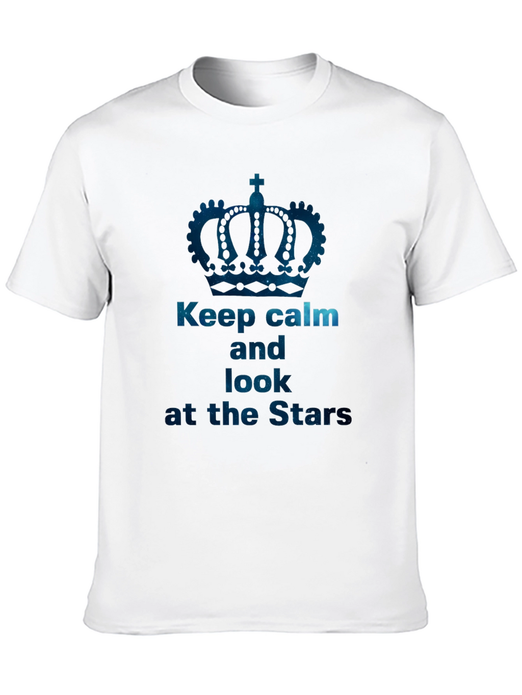 Keep Calm and Look at the Stars Black T-Shirt
