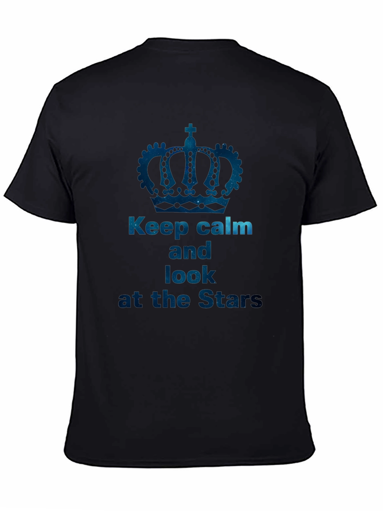 Keep Calm and Look at the Stars Black T-Shirt