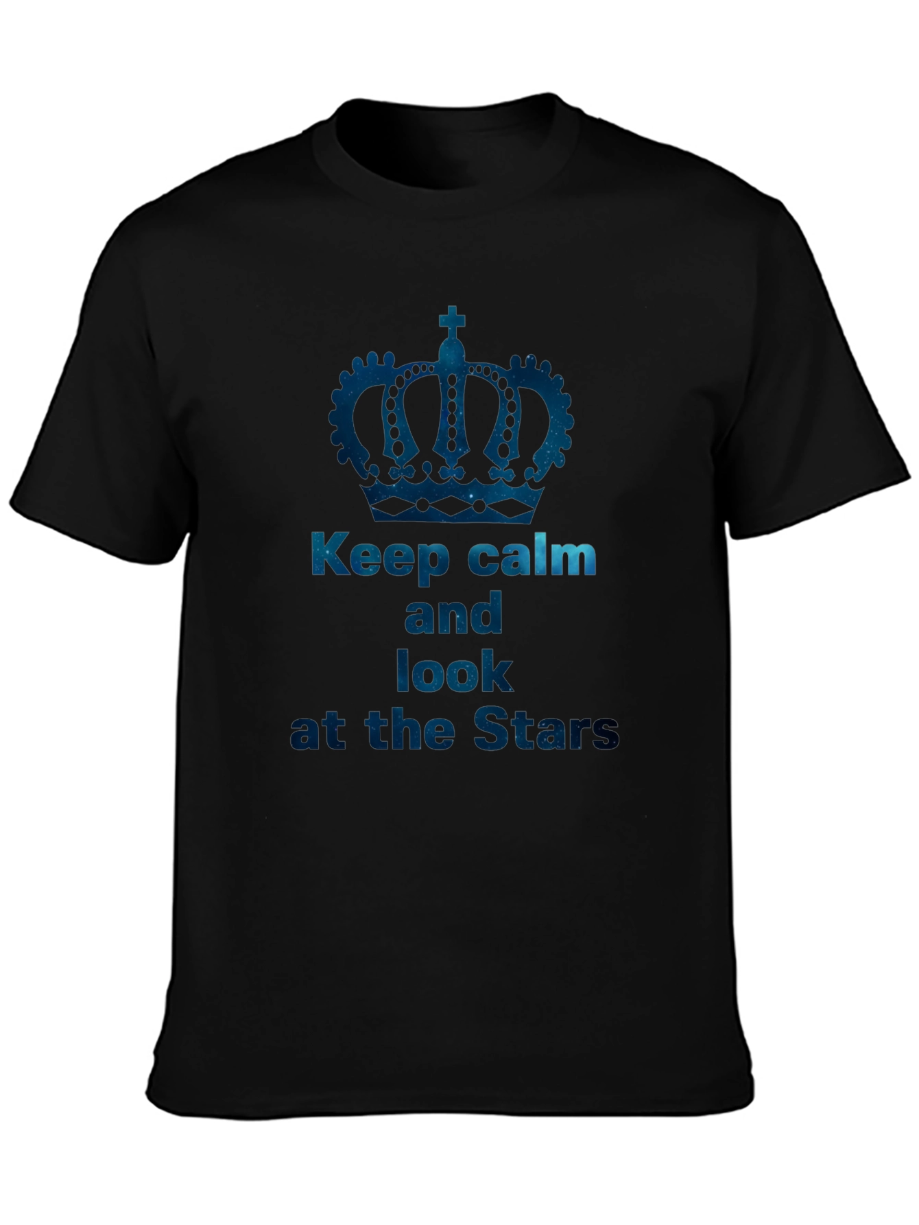 Keep Calm and Look at the Stars Black T-Shirt