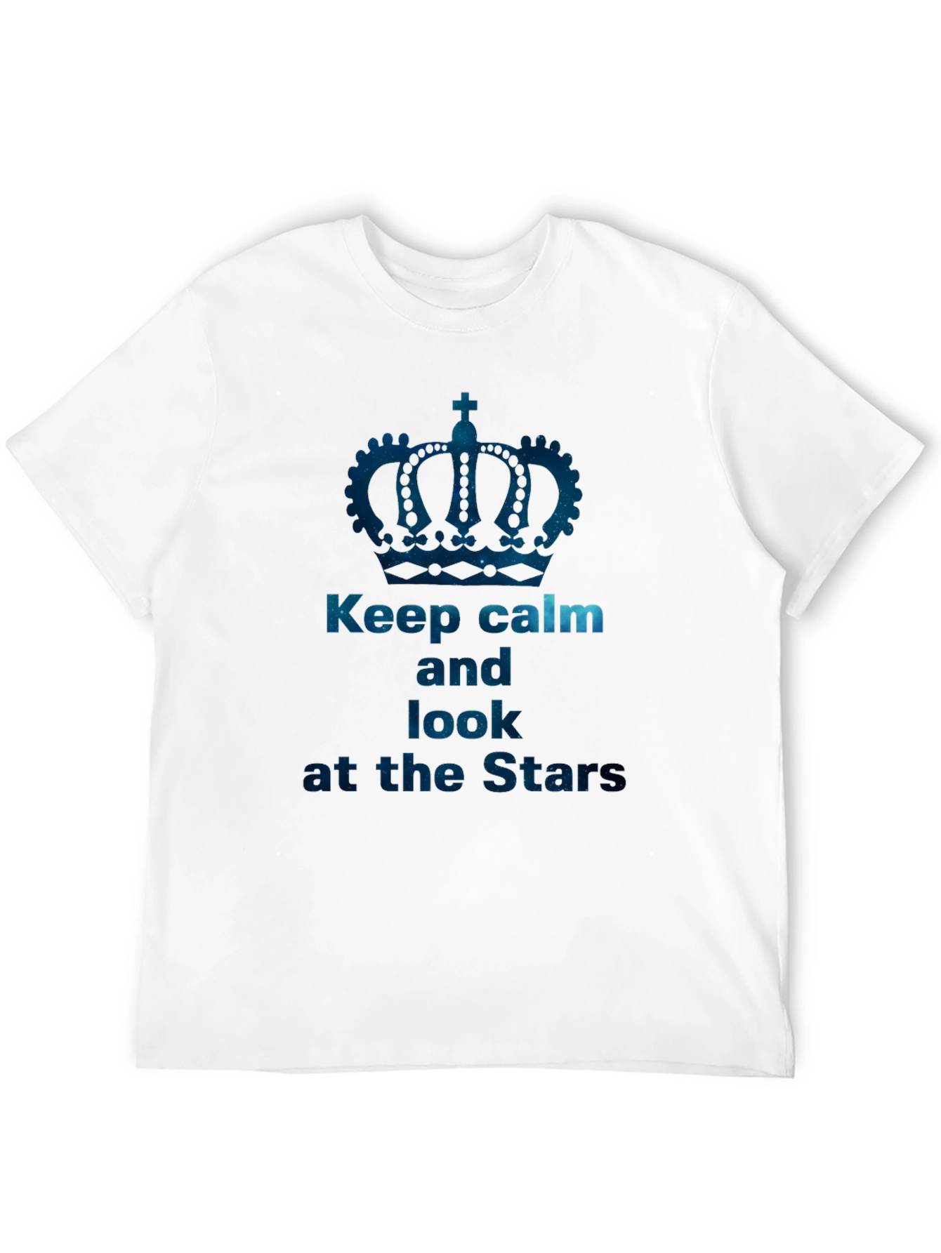 Keep Calm and Look at the Stars Black T-Shirt