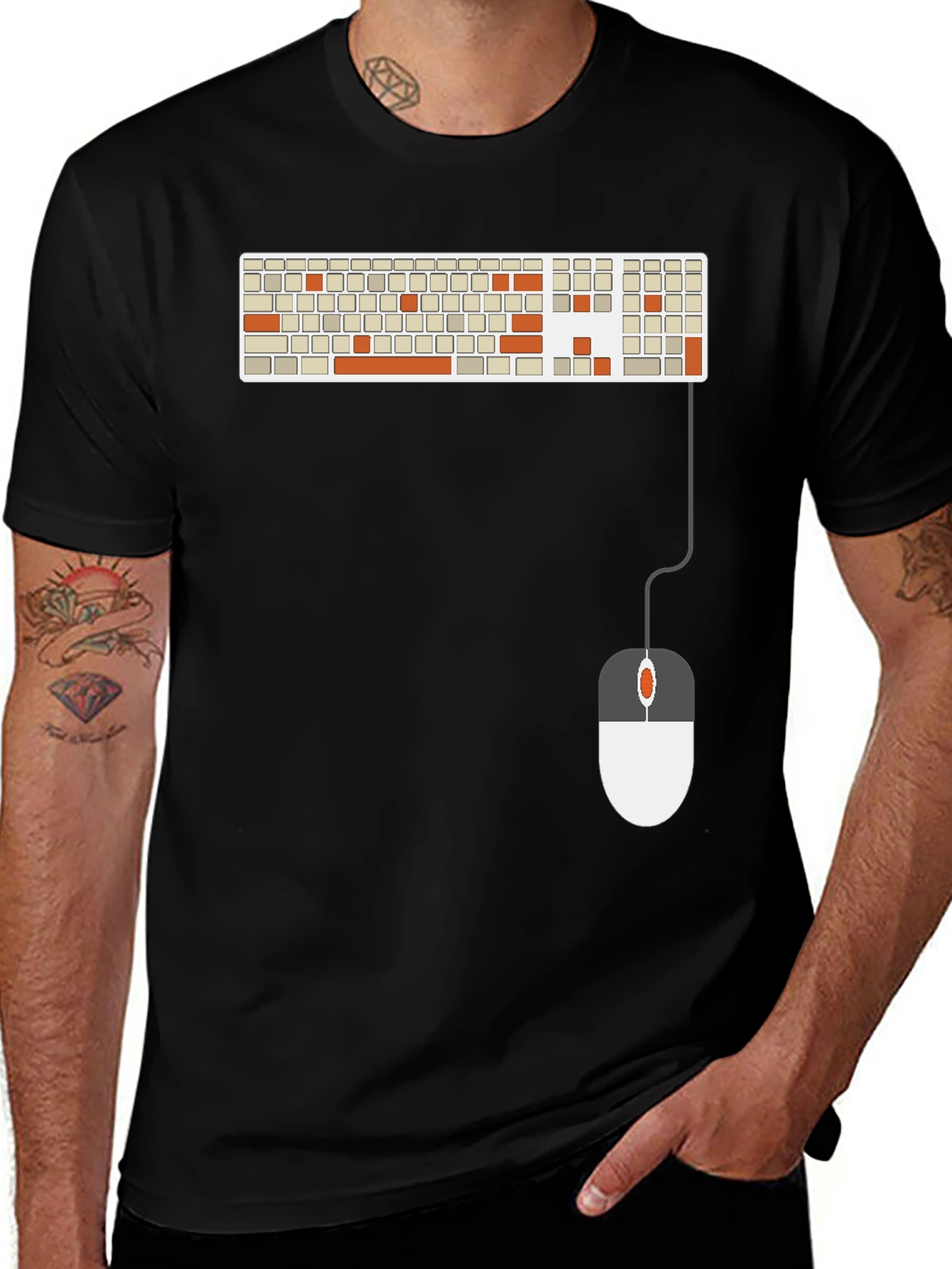 Keyboard & Mouse Graphic Tee - Tech Enthusiast Shirt