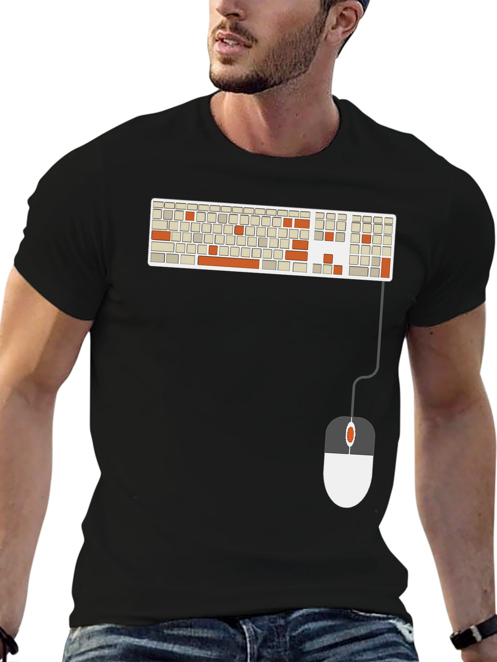 Keyboard & Mouse Graphic Tee - Tech Enthusiast Shirt