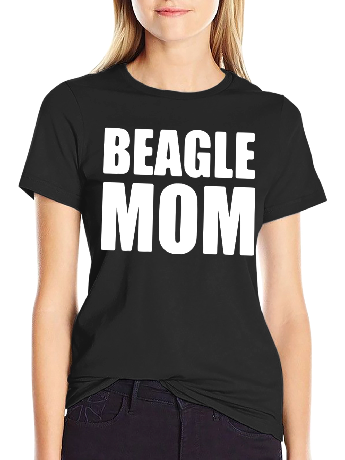 Beagle Mom T-Shirt - Black Classic Fit