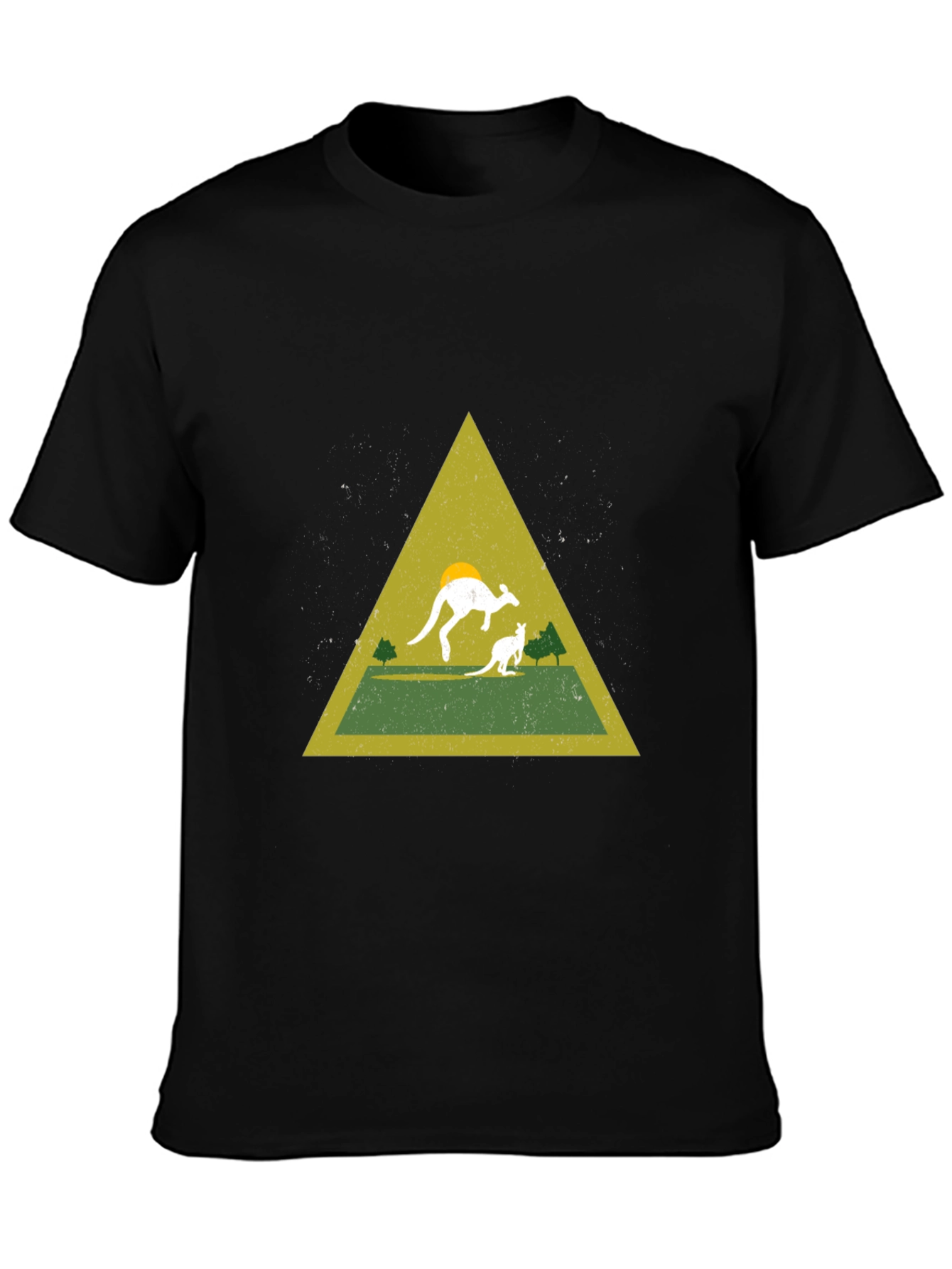 Kangaroo Triangle Graphic Tee - Black
