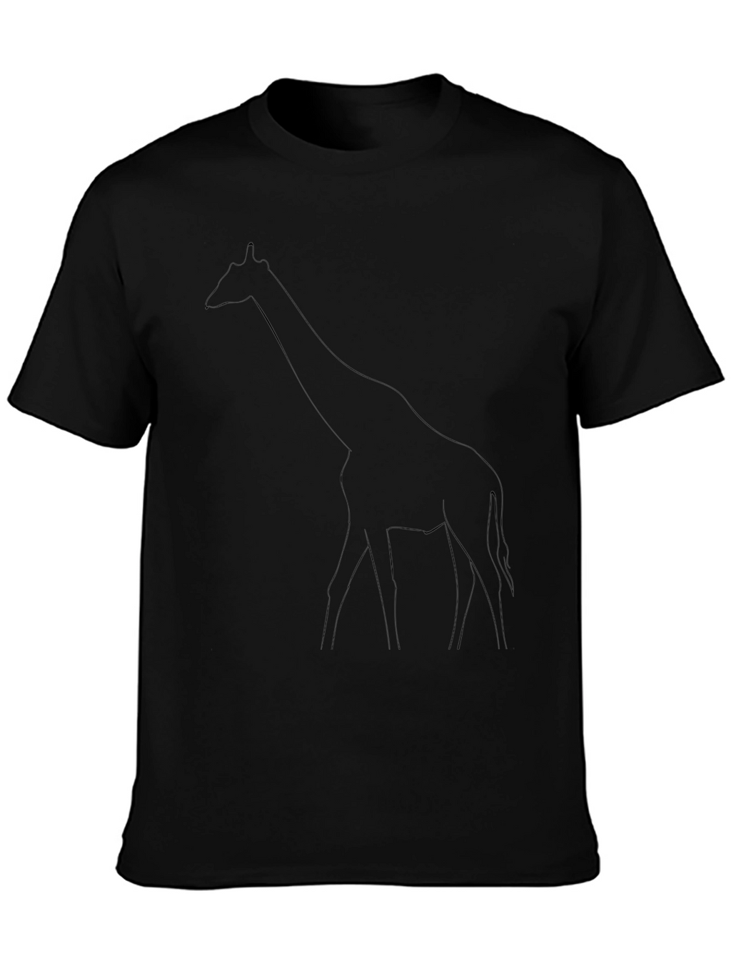 Giraffe Outline Black Tee - Unique Design