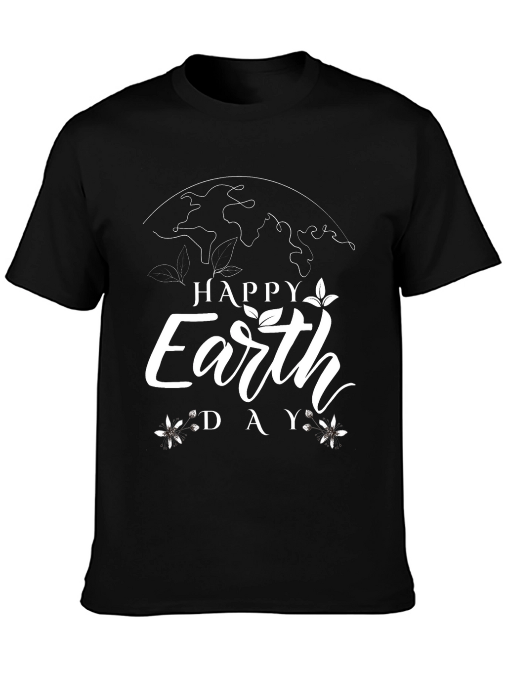 Happy Earth Day Graphic Tee - Black Cotton T-Shirt