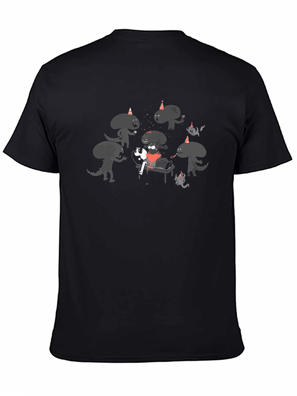Alien Birthday Party Black T-Shirt