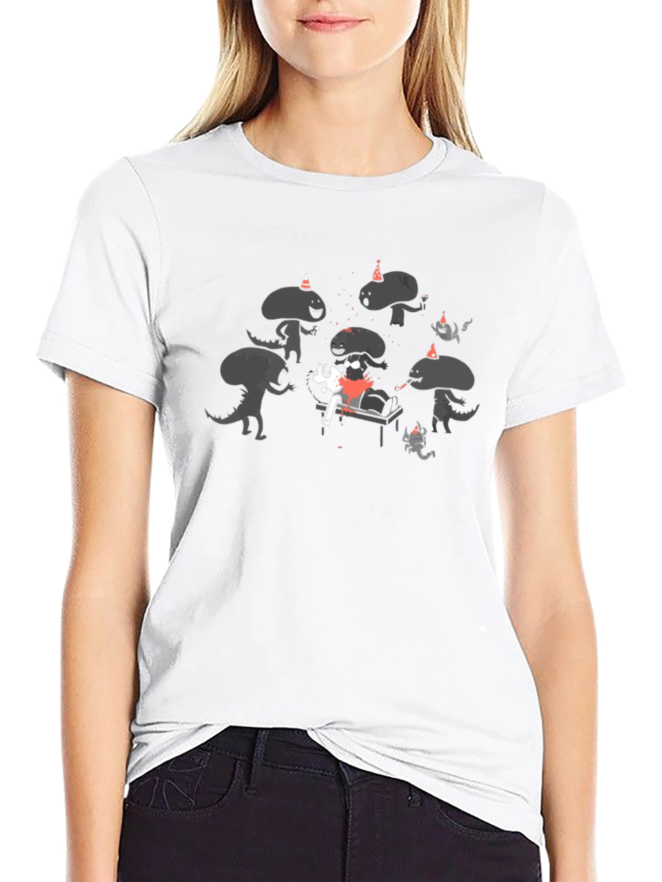 Alien Birthday Party Black T-Shirt