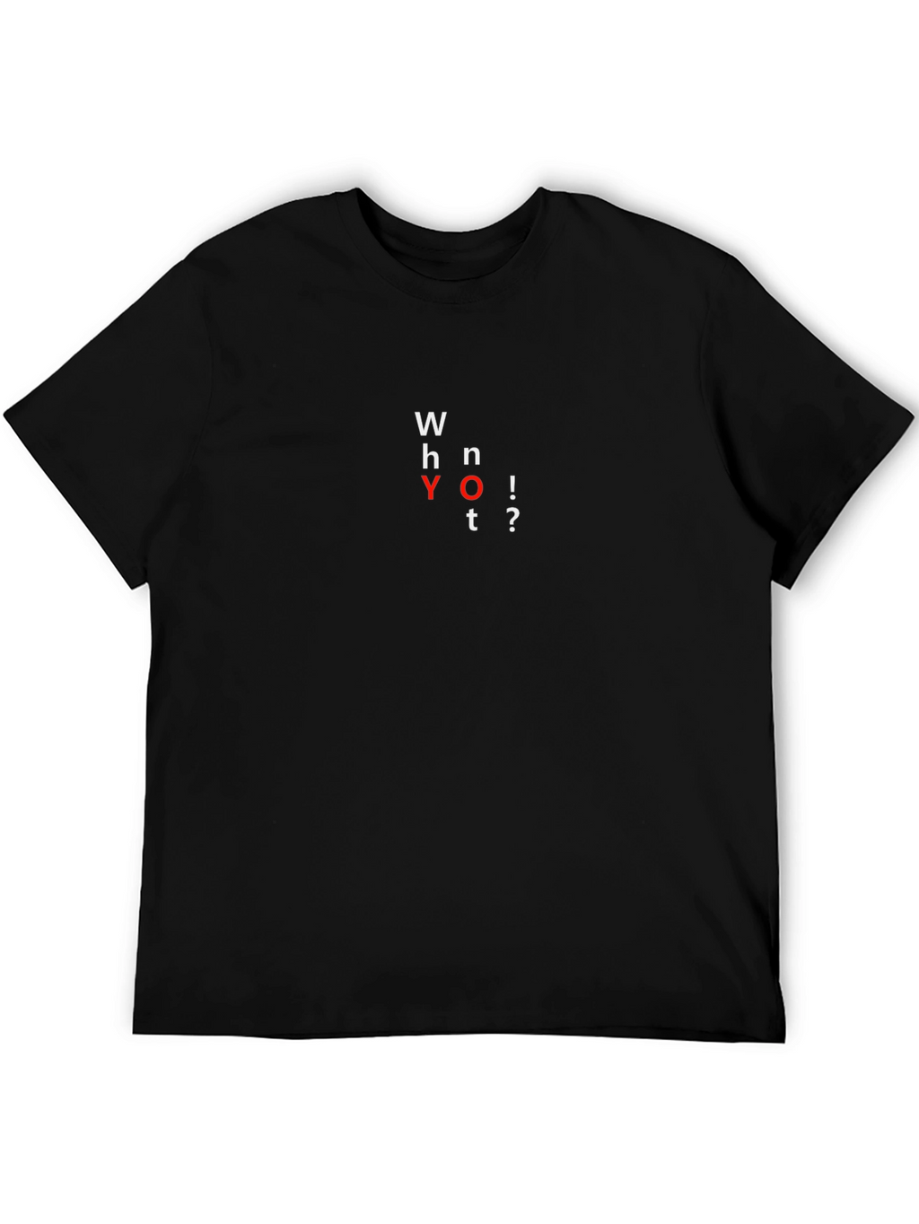 Why Not? Black Graphic Tee - Mens Casual T-Shirt
