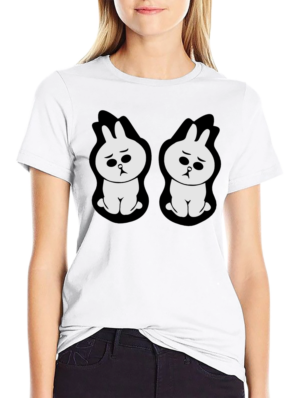 Sad Bunny Graphic Black T-Shirt
