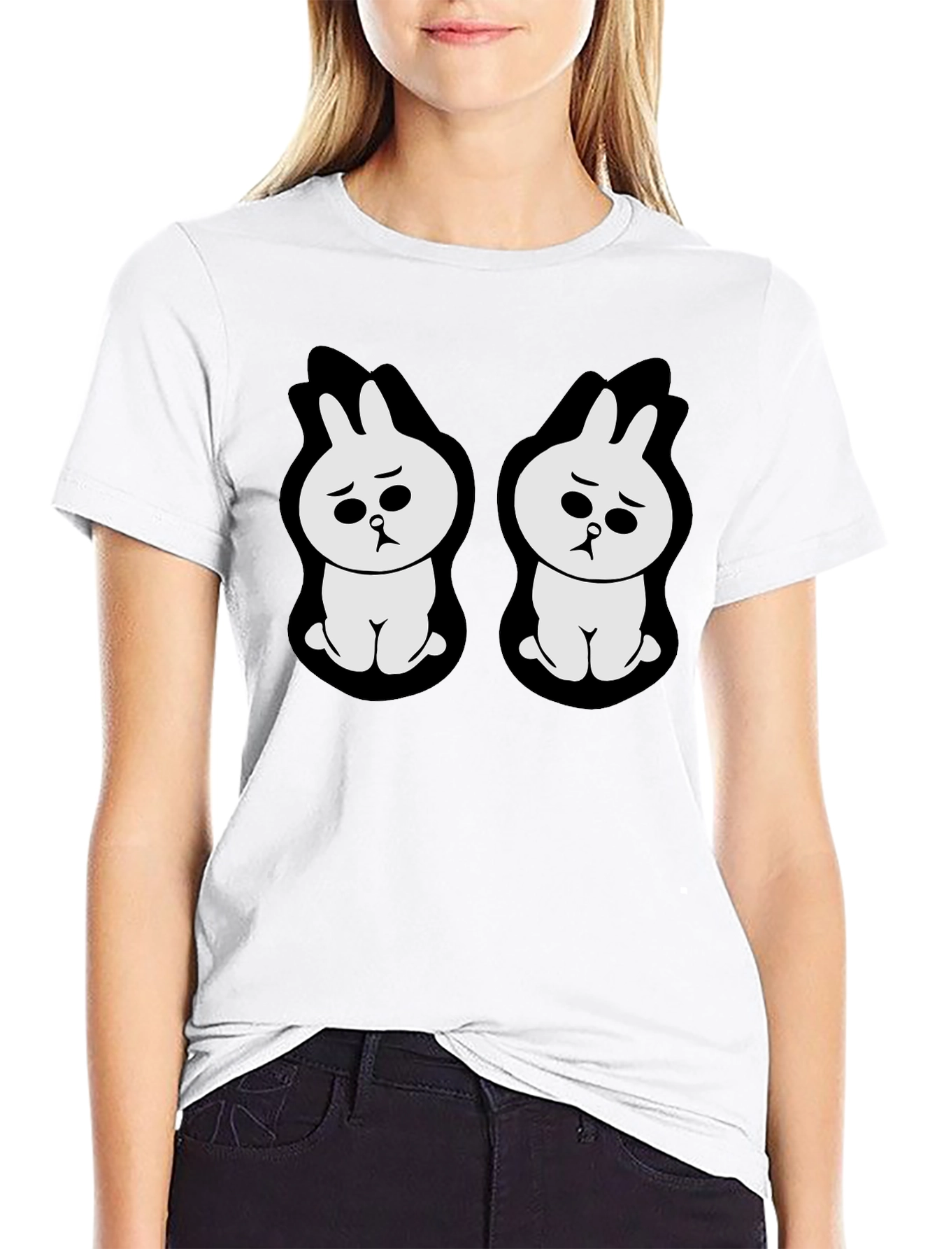 Sad Bunny Graphic Black T-Shirt