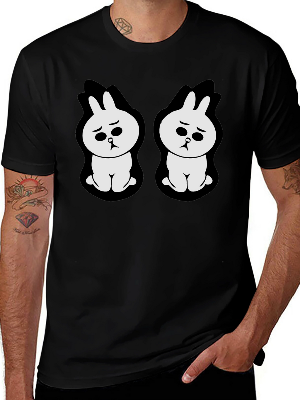 Sad Bunny Graphic Black T-Shirt
